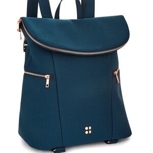 NEW Sweaty Betty Stylish Deep Blue Backpack with Rose Gold Accents
